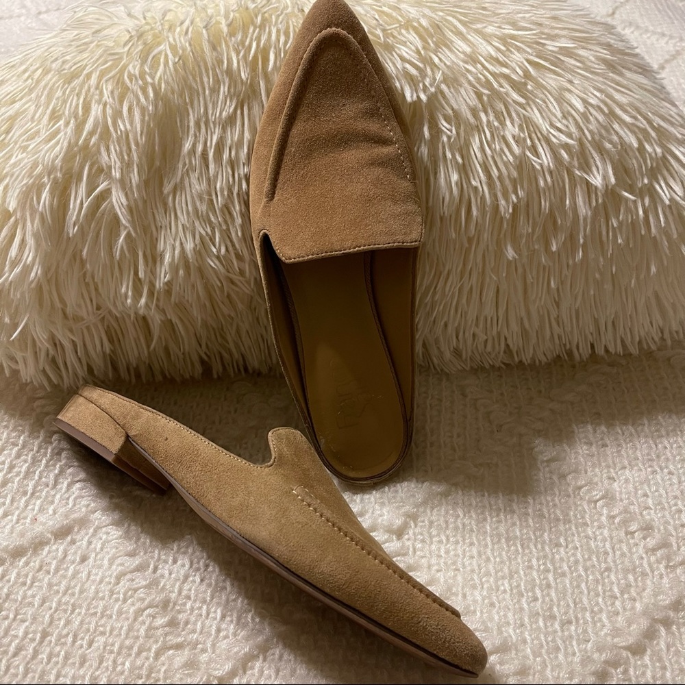 Women’s Suede Slip-On Mules in Beige - Picture 2 of 8